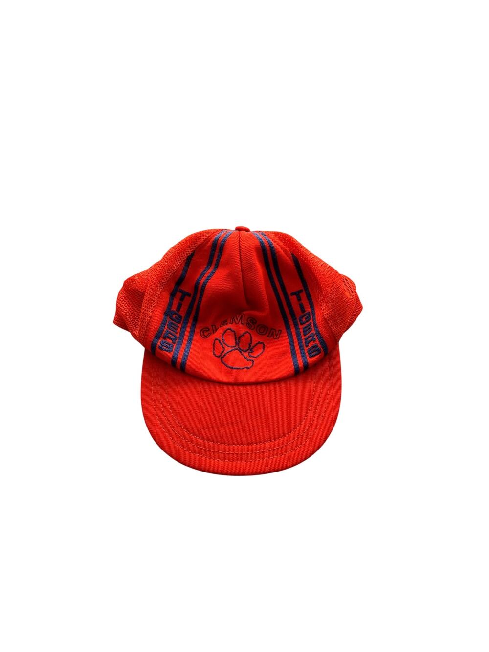 Clemson University Tigers Cap Snapback Trucker Hat Vintage 1980s Striped PAW USA